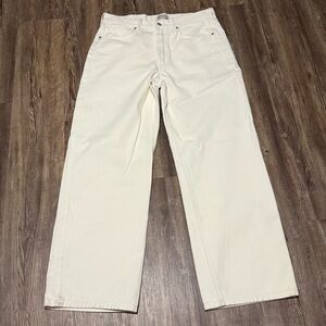 Etica Devon Wide Leg Jeans Women's 31 Button Fly High Rise Designer White Denim